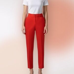 Halogen Red Zip Front Ankle Pants with Pockets Size 6